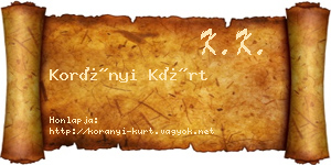 Korányi Kürt névjegykártya